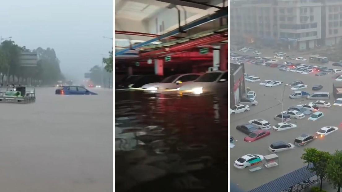 Lluvias apocalípticas convierten a una ciudad en un río: autos flotan por calles inundadas (VIDEO)