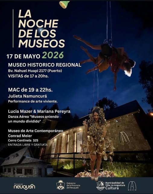 Villa La Angostura se suma a “La Noche de los Museos” con propuestas culturales abiertas a toda la comunidad