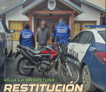 Recuperan y restituyen una motocicleta robada en Villa La Angostura