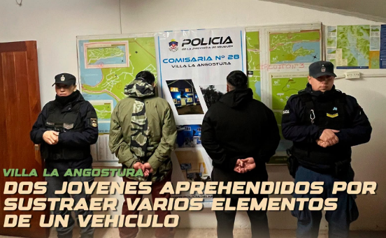 Dos individuos fueron demorados por el robo de elementos de un vehículo en Villa La Angostura