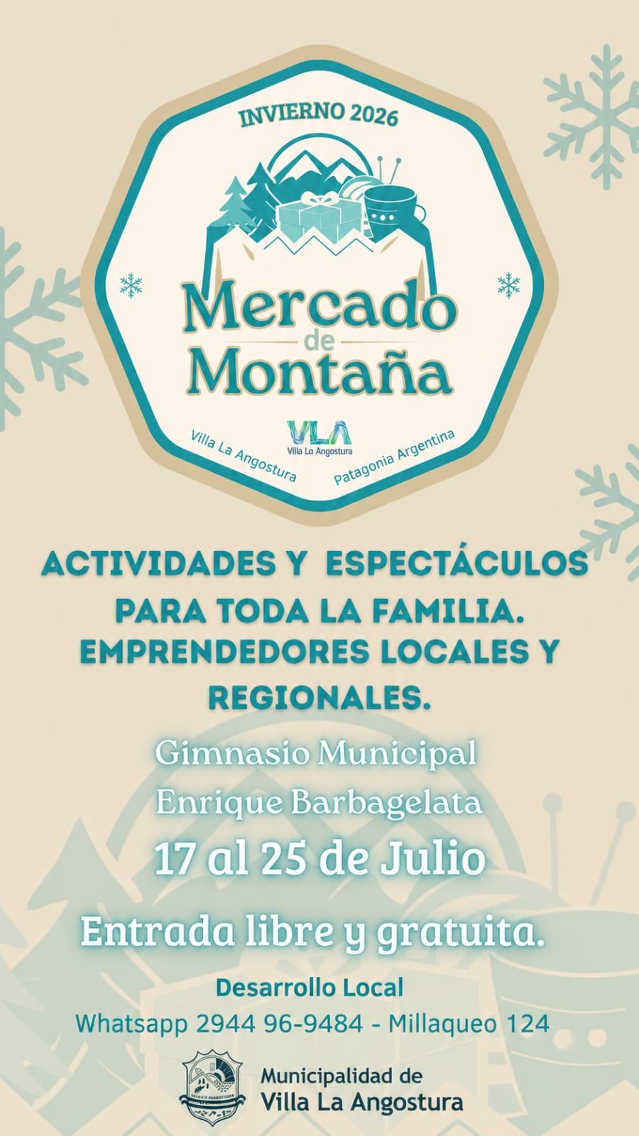 Villa La Angostura se prepara para una nueva edición del Mercado de Montaña Invierno 2026