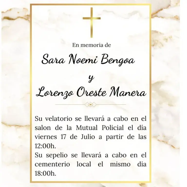Este viernes serán despedidos Lorenzo Manera y Sara Bengoa, fallecidos en el trágico choque en Córdoba