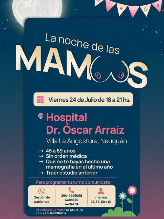 Villa La Angostura realizará una jornada especial de mamografías gratuitas en el Hospital Dr. Óscar Arraiz